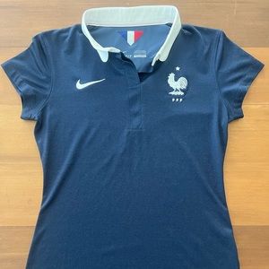 NIKE DRI-FIT FRANCE FRENCH WOMEN'S SOCCER JERSEY 2014 WORLD CUP USED SIZE SMALL